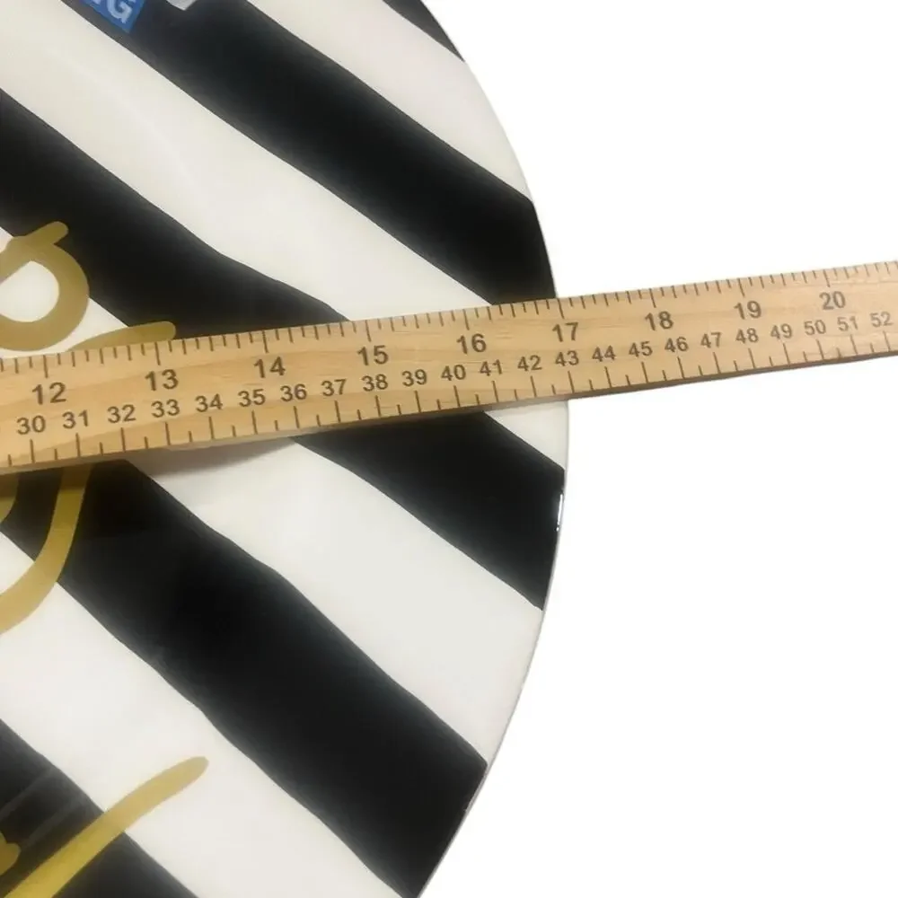 Happy Everything Black and White Stripe 17